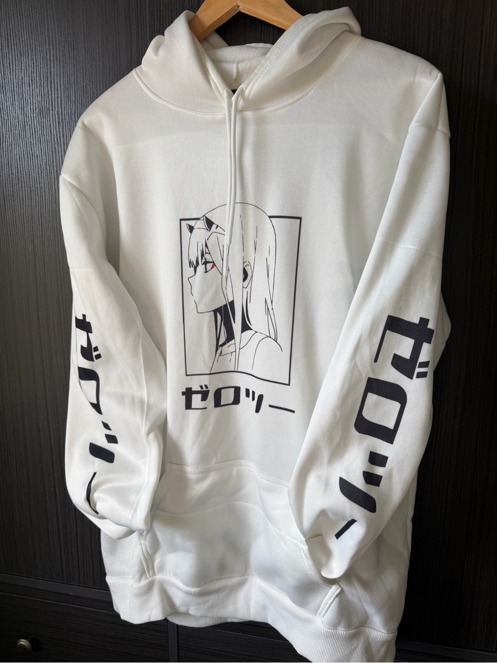 Men's White Graphic Crewneck Sweater with Anime Print